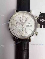 Replica Swiss IWC Schaffhausen Portofino Watch Black Leather